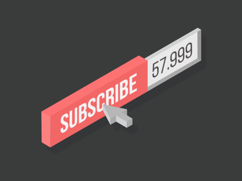 Flat Isometric Subscribe Button 3d after effects button flat flat 3d flat design isometric motion graphics subscribe youtube