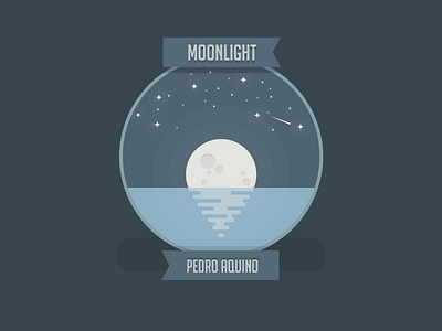 Moonlight in Flat Design Style flat design illustrator moonlight pedro aquino fx