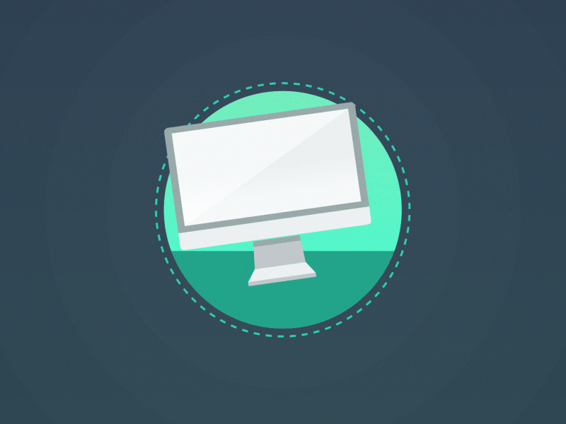 Flat Design Monitor Animation