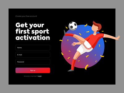 Sign Up 001 dailyui design football illustraion sign in sign up soccer sport vector web