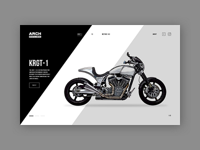 DailyUI : 003 // Landing Page 003 black white dailyui landingpage motorcycle ui web