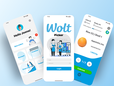 Wolt picker app design graphic design ui wolt