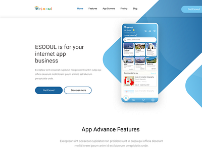 Esooul online Exam prep app's introductory Landing Page design 3d animation app branding design graphic design icon illustration logo motion graphics typography ui ux vector
