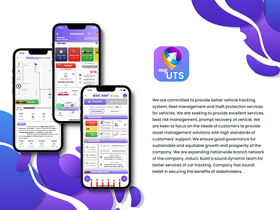 myUTS (Vehicle Tracking Application) 3d animation app branding design graphic design icon illustration logo motion graphics ui ux vector