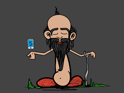 Mobile Guru caricature character guru illustration mobile swami
