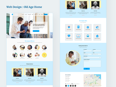 Web Design : Old Age Home figma health services inkscape landing page old age home pexels responsive design retirement home web design
