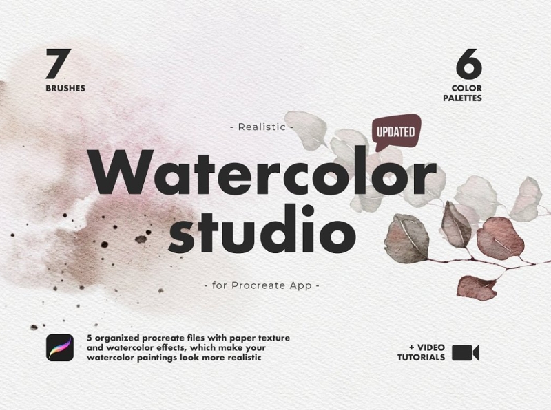 realistic procreate watercolor kit free download