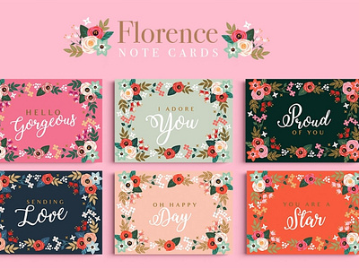 Florence Note Cards 3d animation app branding design graphic design icon illustration logo motion graphics typography ui ux vector