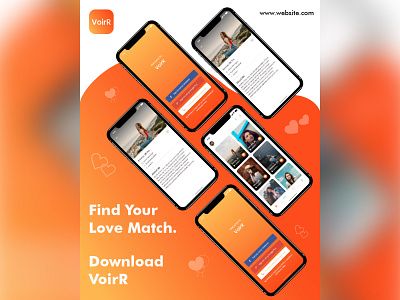 Dating App UI Poster branding dating app design graphic design illustration logo magazine photoshop photoshop ideas poster design ui