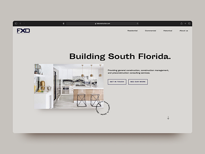 Hero section for a Florida based construction company branding construction company construction website design hero section web design webflow