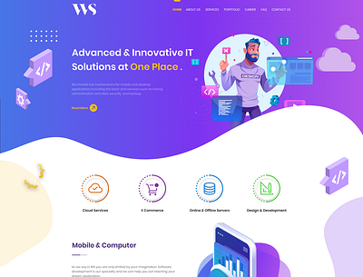 Wanderer Solutions branding dar design figma graphic design icons illustration it company logo ui vector