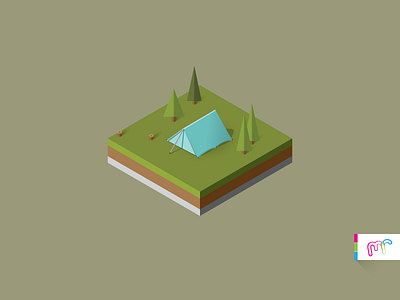 Isometric Camping camping isometric tent woods