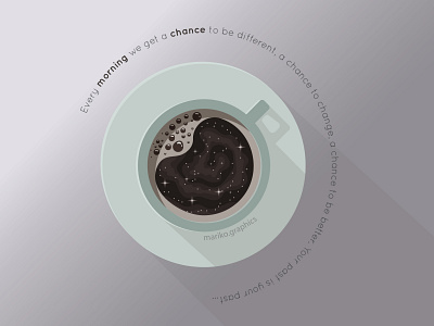 Morning coffee adobeillustrator coffee cup cupofcoffee dream graphic design morning stars universe vector vectorart vectorgraphic vectorillustration