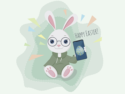Progressive Easter Bunny adobeillustrator bunny cute doodle doodles easter easterbunny easteregg egg funny graphic graphic design graphicdesign illustration mobilephone phone rabbit vector vectorart whiterabbit