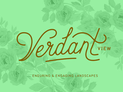 Verdantview branding floral script