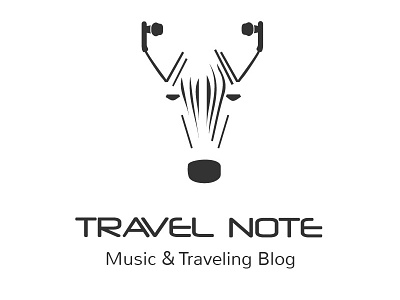 TRAVEL NOTE - Music & Traveling Blog animal colors icon illustration logo mark music symbol traveling typography vector