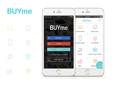 BUYme android design e commerce facebook google inspiration ios login ui ux