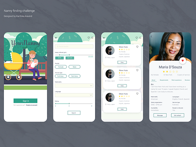 Nanny finder app babysitterapp design designers mobapp mobile mobiledesign nannyfinderapp ui uidesign uiux uiuxdesign uxdesign