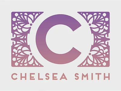 Chelsea Smith Art Logo art nouveau artist gradient logo nouveau pink purple