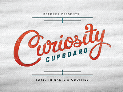 Curiosity Cupbard Hand Lettering cursive hand lettered hand lettering logo texture toy shop