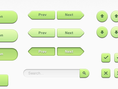 Clean Green UI Kit button buttons clean green kit resource slider ui volume web website