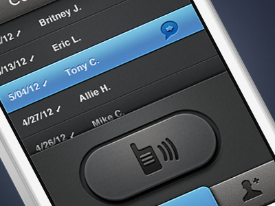 iPhone Walkie Talkie Concept app button design icons interface ios iphone mobile talkie texture ui walkie