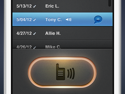 Walkie Talkie Active Button active button design icon icons ios iphone pressed push talk talkie texture ui walkie