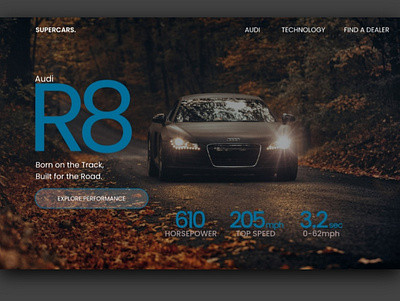 Audi R8 design typography ui web