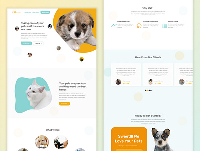 Pet Landing page clean ui figma modern pet pet care petshop ui web website