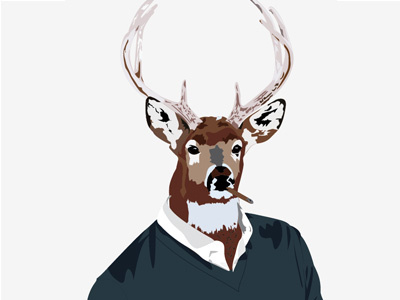 Dont Be An Animal animal antlers benblanchard blue deer esquire illustration vector wip