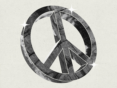Peace Please black design grain graphic illustration peace peace sign shine texture white