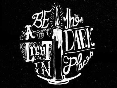 Be A Light benblanchard black design illustration ink pen white