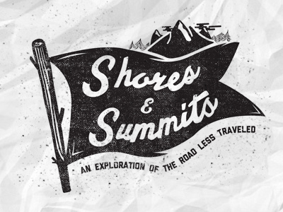 Shores And Summits art design flag logo mountain pennant road shores