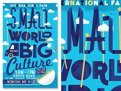 Small World Big Culture ben blanchard blue flyer food truck illustration lettering poster yellow