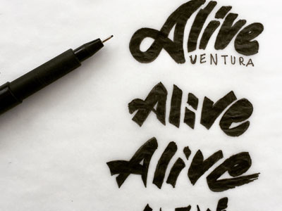 Alive alive art branding california design ink lettering logo public type ventura