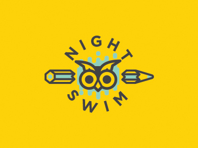 Night Swim mark night owl pencil swim water yellow black