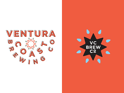 Ventura Coast Brewing beer blue brewery brown identity lettering logo mark orange star