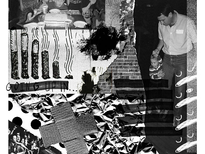 Josh Lewis Album album black collage drawing rough white