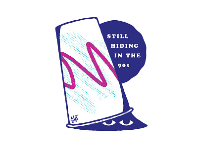 Hiding In the 90s 90s cup eyes illustration patter purple sticker texture