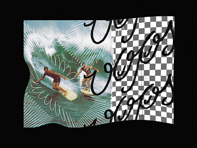 Oops Ben Blanchard black branding collage collage art illustration lettering surf vector wip