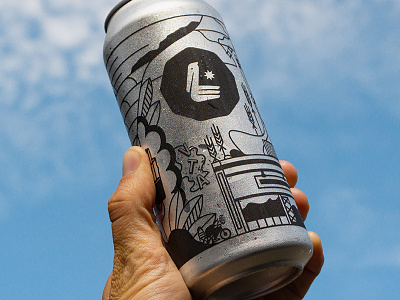 Cheers beer can beer can design beer label branding california design illustration illustrator lettering logo metalic pelican print typography ventura
