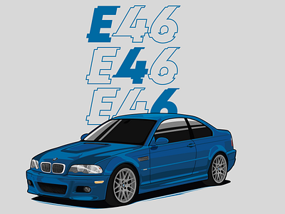 E46 M3 illustration art bmw cars design e46 graphic design illustration logo vector