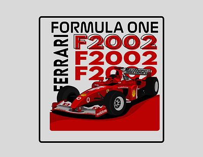 Ferrari F2002 Formula one apparel art cars design ferrari illustration logo merch vector