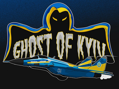Ghost of Kyiv art design illustration vector