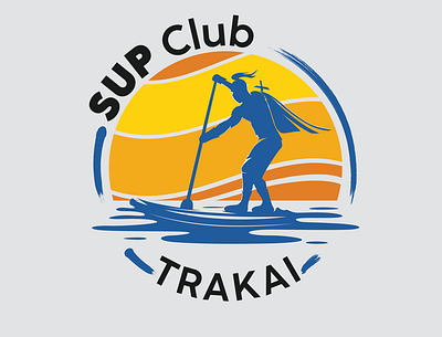 SUP Club Trakai logo. art branding design illustration logo