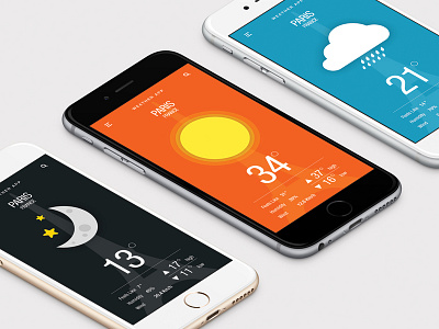 Weather App concept app flat interface ios ui ux weather