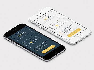 Calendar App app calendar flat interface ios ui ux