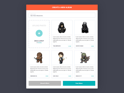 DailyUI #031 - File Upload album application dailyui dashboard form photos star wars ui uidesign upload ux
