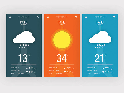 DailyUI #037 - Weather application dailyui mobile ui ux weather