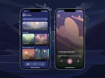 Meditation App UI design Concept